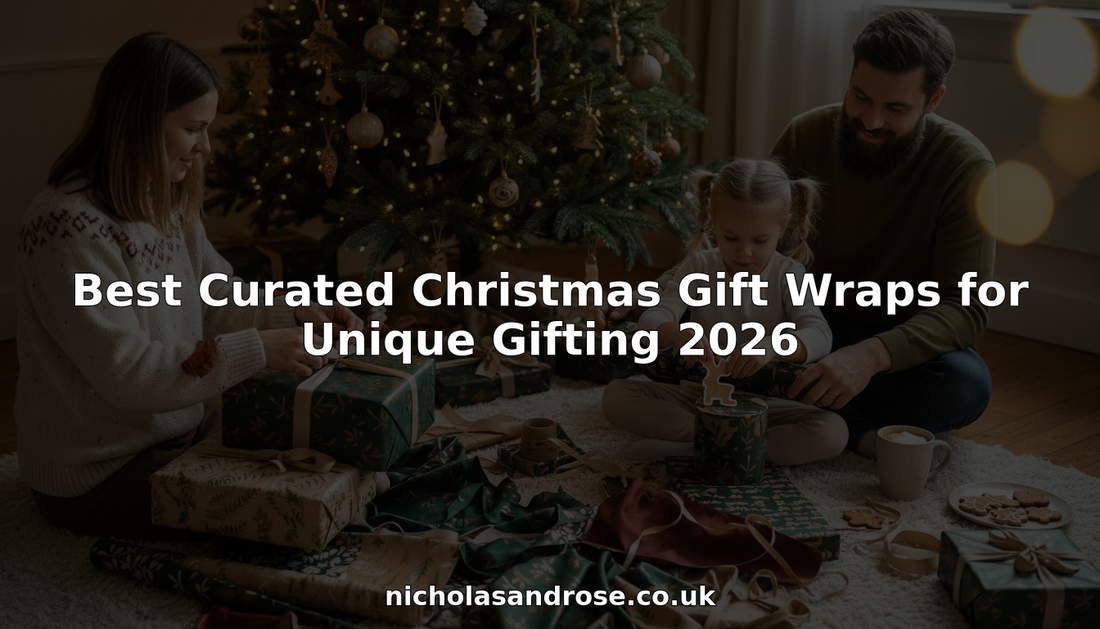 Family wrapping Christmas gifts with eco-friendly wraps