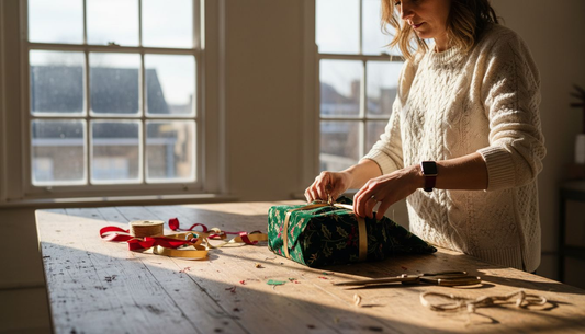 Artisan wrapping eco-luxury Christmas gift