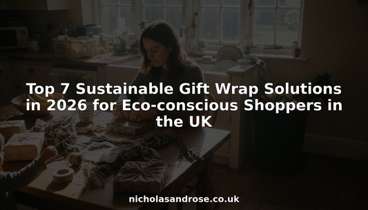 Mother wrapping gifts with eco-friendly wraps