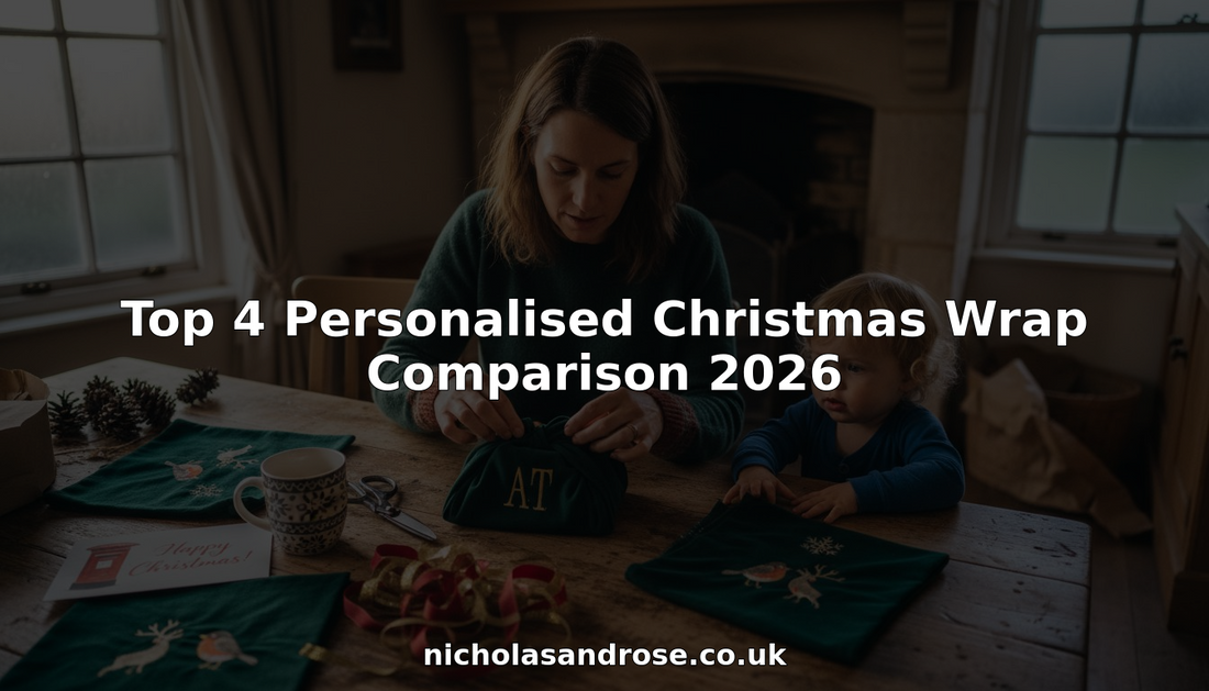 Mom wraps gifts with personalised Christmas fabric