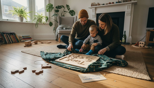 Family unwrapping eco-friendly personalised gift