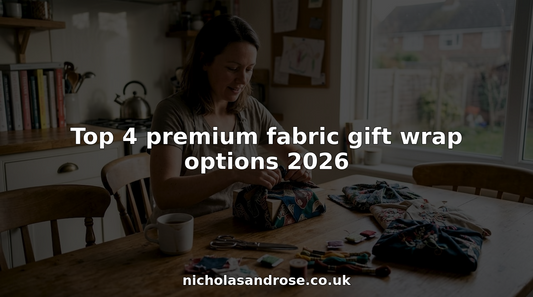 Woman wrapping gifts with premium fabric wraps