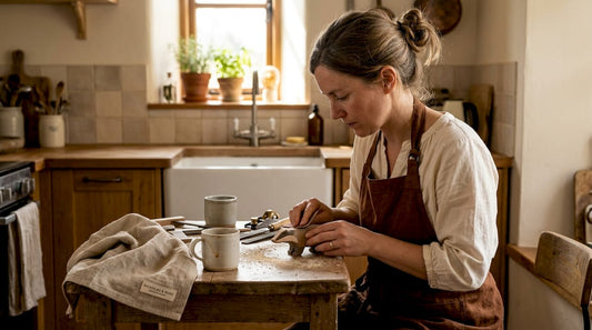 Artisan crafting sustainable wooden toy