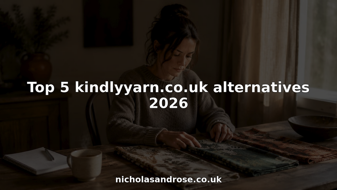 Person evaluating personalised fabric gift wraps at kitchen table