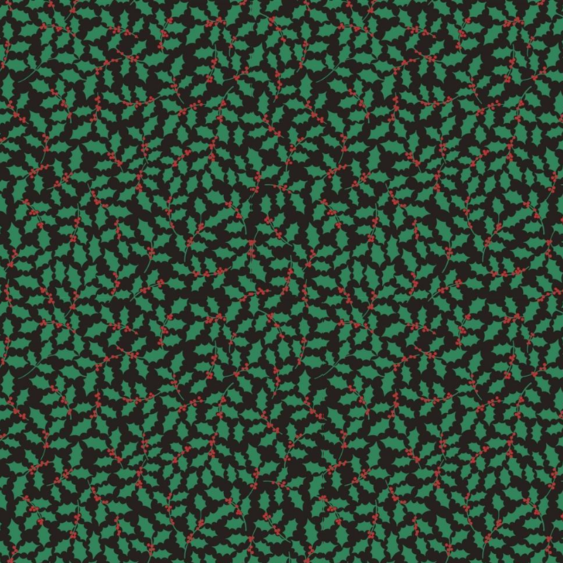 A fabric gift wrap with a Christmas holly pattern, luxury, personalised embroidery, eco friendly 