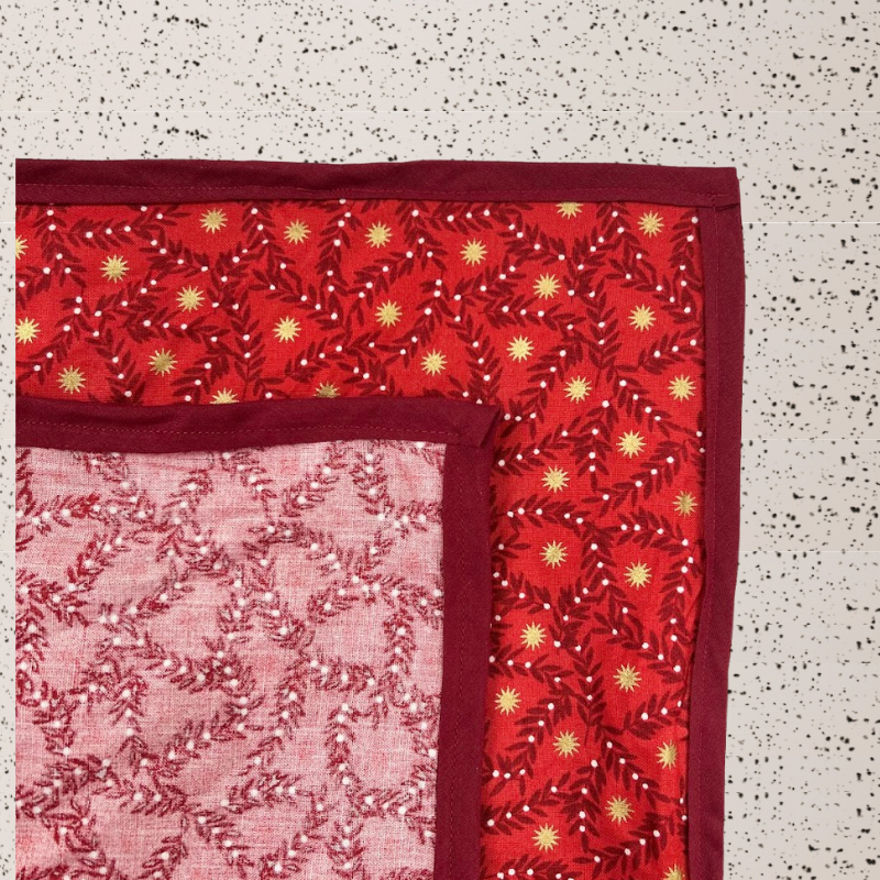 Reusable Fabric gift wrap with a festive star pattern, Luxury, eco-friendly, embroidery personalisation 