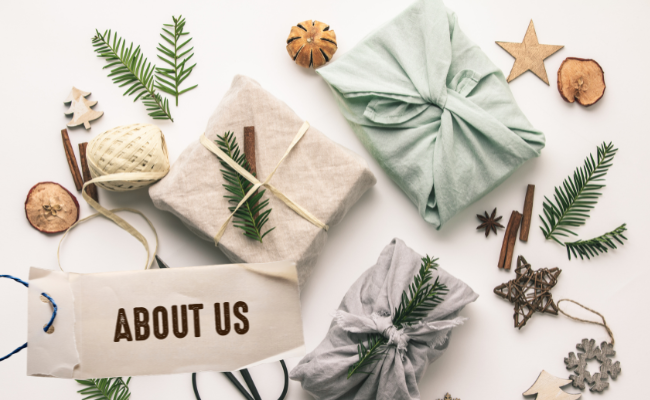 reusable fabric gift wrap personalised through embroidery, about us. a mums story. easy simple eco friendly changes 